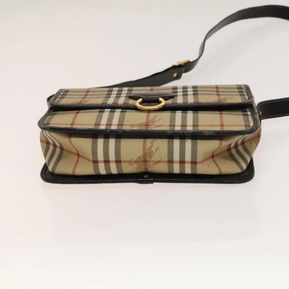 BURBERRY Nova Check Shoulder Bag PVC Beige Gold Auth 136729 - Picture 9 of 15